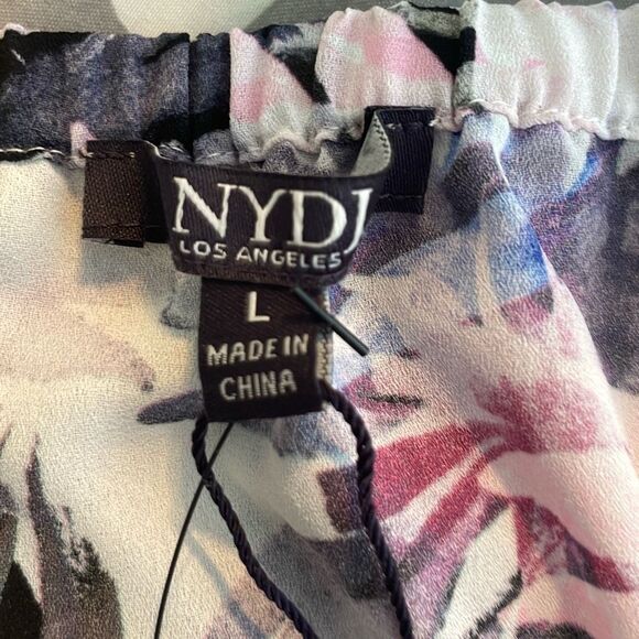 NYDJ Off The Shoulder Floral Tropical Print Blouse LOng Sleeve Pull-Over  L - Picture 3 of 9